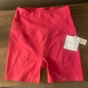 Anthropologie (beyond yoga) Pink Bike Shorts High-Waisted Stretch